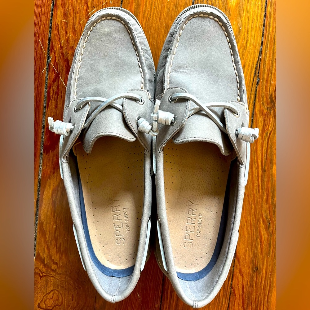 Gray Leather Sperry TopSider
